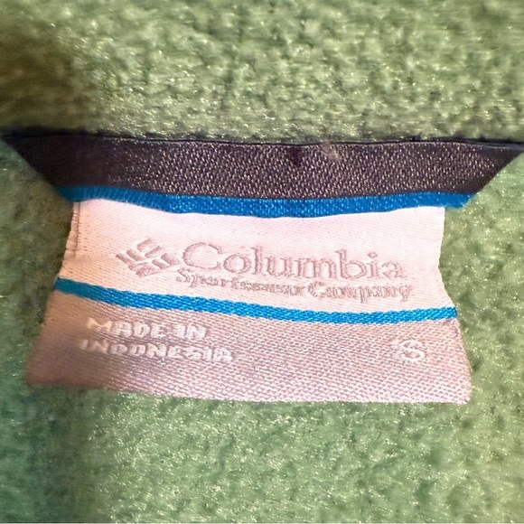 Columbia jacket Small green gray fleece zip up Gorecorp‎ Outdoorsy Fall - Picture 4 of 5
